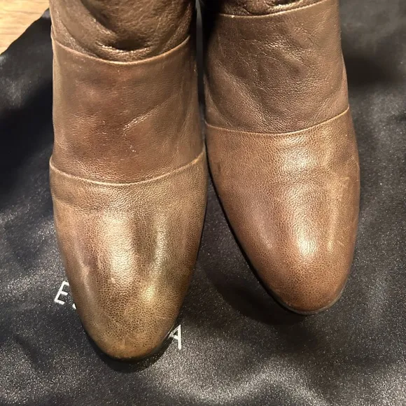 Escada Knee High Brown Leather Boots