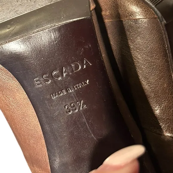 Escada Knee High Brown Leather Boots