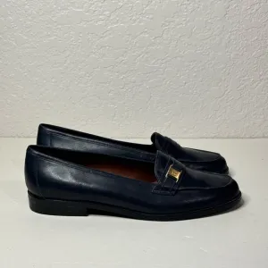 Etienne Aigner Camelot Navy Blue Leather Loafers Women’s Size 7.5