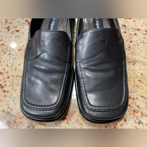 Etienne Aigner Womens Jannie Leather Loafers Size 7.5M Black 1&quot; Heel NEW W/O BOX