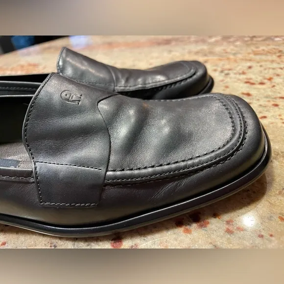 Etienne Aigner Womens Jannie Leather Loafers Size 7.5M Black 1&quot; Heel NEW W/O BOX