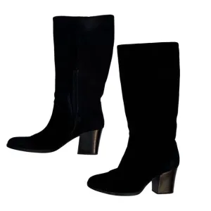 EUC Born Women's Black Suede Knee High Boots Size 9