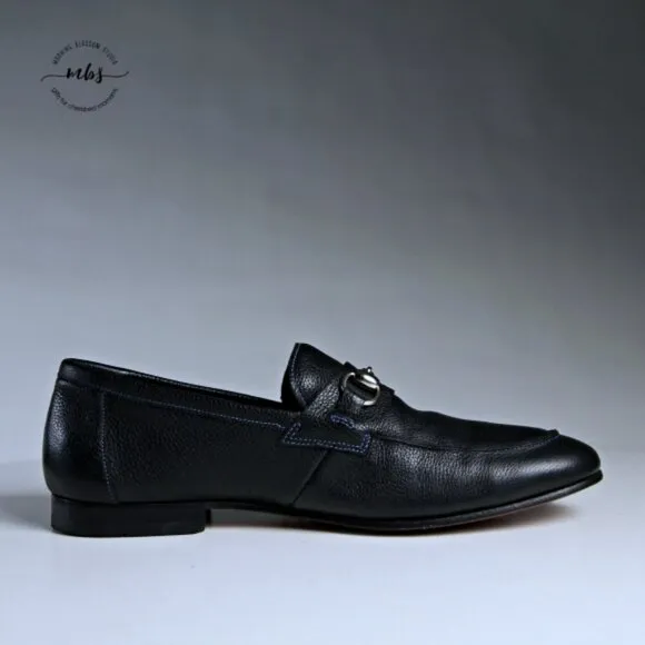 EUC Donald J. Pliner Ted Leather Loafers Black Men 8.5