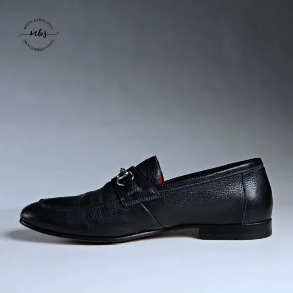 EUC Donald J. Pliner Ted Leather Loafers Black Men 8.5