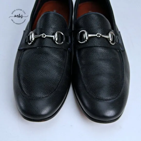 EUC Donald J. Pliner Ted Leather Loafers Black Men 8.5