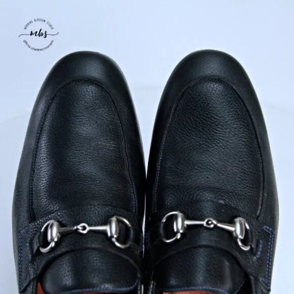 EUC Donald J. Pliner Ted Leather Loafers Black Men 8.5