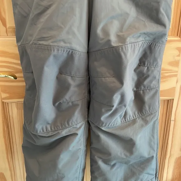 EUC Lands End Squall Waterproof Iron Knee Bib Overalls Snow Pants Gray 8 Husky