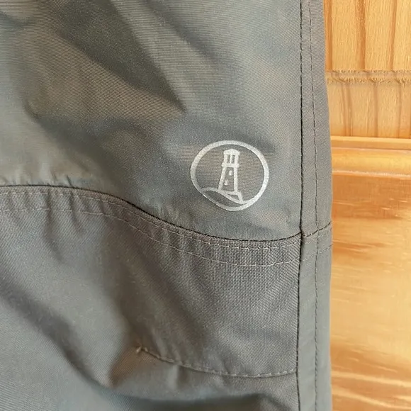 EUC Lands End Squall Waterproof Iron Knee Bib Overalls Snow Pants Gray 8 Husky