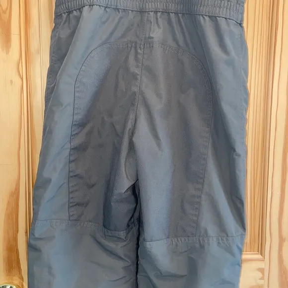 EUC Lands End Squall Waterproof Iron Knee Bib Overalls Snow Pants Gray 8 Husky