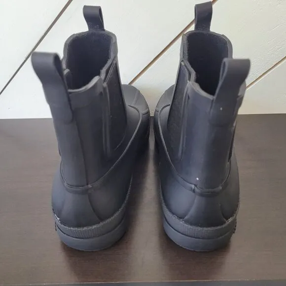 EUC  Sperry Men's 7.5 Cold Bay Chelsea Boot, Black Rubber Rain Boots