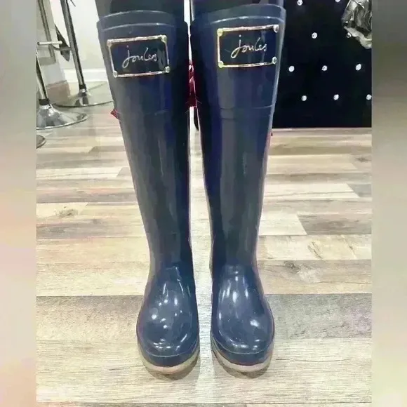 Evedon Premium Rain Boots - Joules women size 5 Wellies with bow