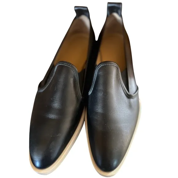 Everlane Black Leather Street Shoe Comfort Slip On Size 10