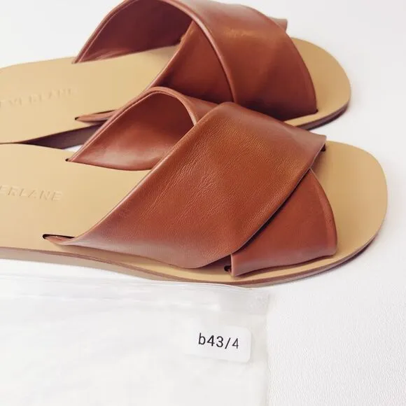 Everlane The Day Crossover Sandal Leather Slides in Sienna Brown Size 6 New