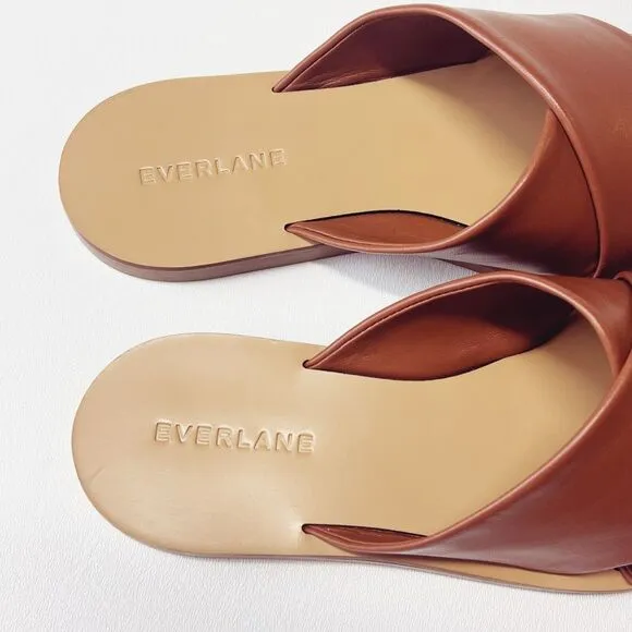 Everlane The Day Crossover Sandal Leather Slides in Sienna Brown Size 6 New