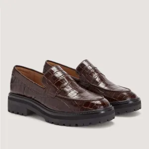 Everlane The Lug Loafer in Brown Crocodile Size 10.5 NWOB