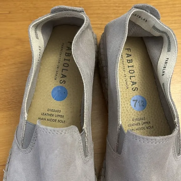 Fabiolas Gray Suede Flatform Espadrilles Women's EU 38 US 7.5 LIKE NEW Slip on