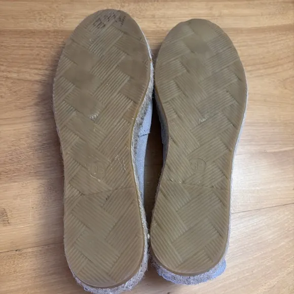 Fabiolas Gray Suede Flatform Espadrilles Women's EU 38 US 7.5 LIKE NEW Slip on