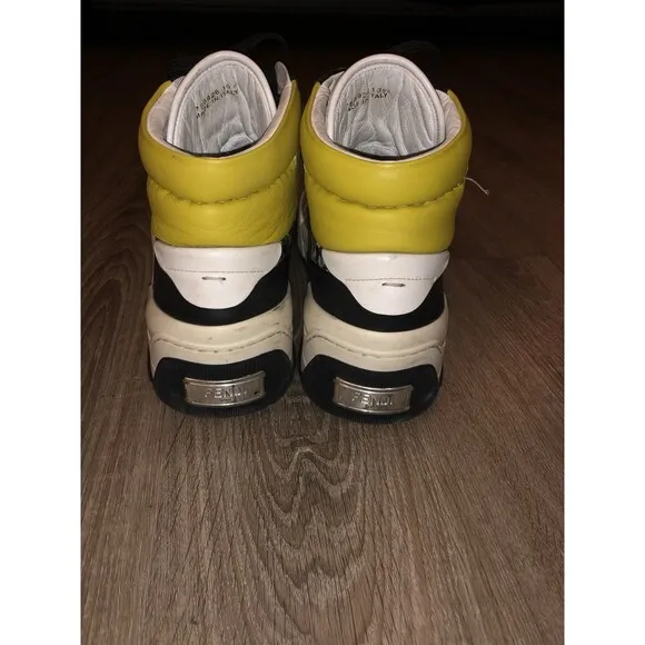 Fendi Multicolor Hi Top Leather Sneakers Fendi Size 11.5