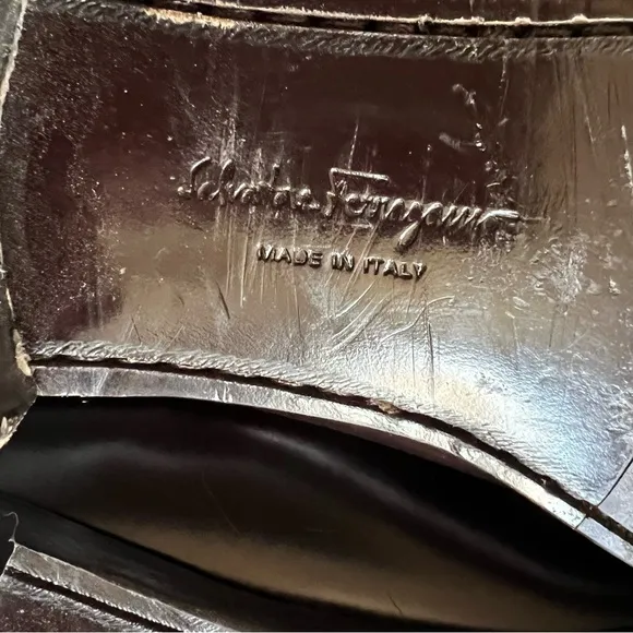 Ferragamo Casper Bordeaux Brown Leather Loafers Size 6 1B