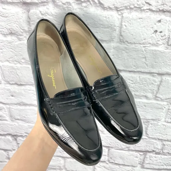 Ferragamo Patent Leather Loafers 8.5