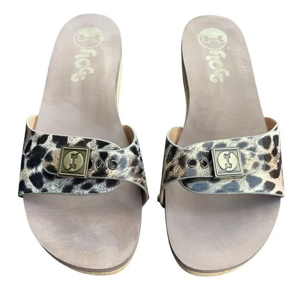 FLOGG Nikita Leopard Print Studded Sandals Size 8.5