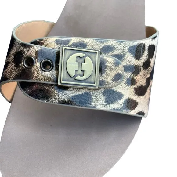 FLOGG Nikita Leopard Print Studded Sandals Size 8.5