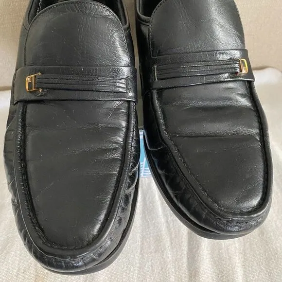 Florsheim Comfortech Leather Loafers Black Men's Size 12