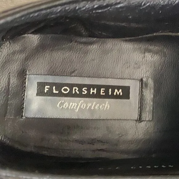 Florsheim Comfortech Leather Loafers Black Men's Size 12