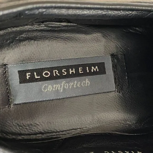 Florsheim Comfortech Leather Loafers Black Men's Size 12