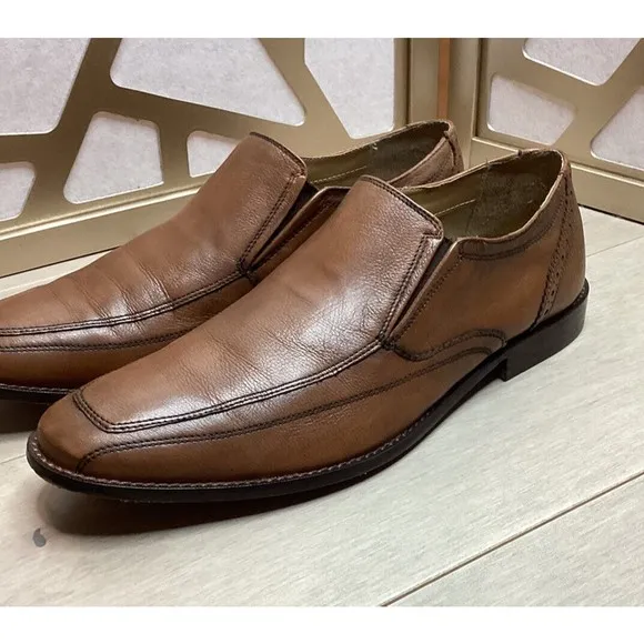 FLORSHEIM LEATHER BROWN MEN SLIP ON LOAFERS MEMORY FOAM FOOTBED 13 D Gore