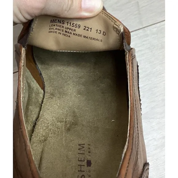 FLORSHEIM LEATHER BROWN MEN SLIP ON LOAFERS MEMORY FOAM FOOTBED 13 D Gore