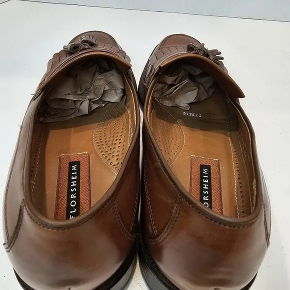 Florsheim Loafers Men Size 9.5 Brown Leather Slip On Career Office Buisness