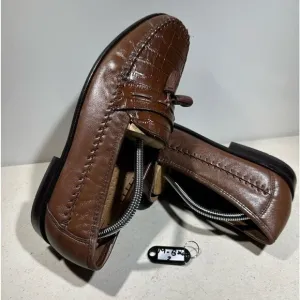 FLORSHEIM Pisa Tassel Loafers 18469 Size 10D Brown Leather Crocodile new