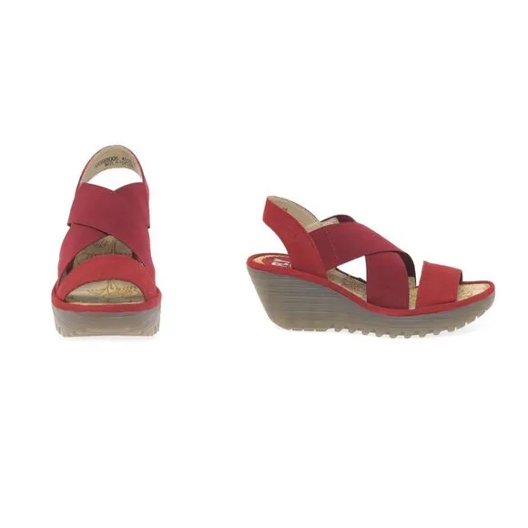 Fly London Yaji Womens Wedge Heel Sandals Women's 41 Worn Once~
