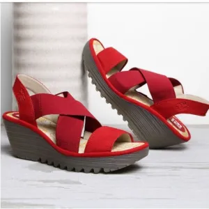 Fly London Yaji Womens Wedge Heel Sandals Women's 41 Worn Once~
