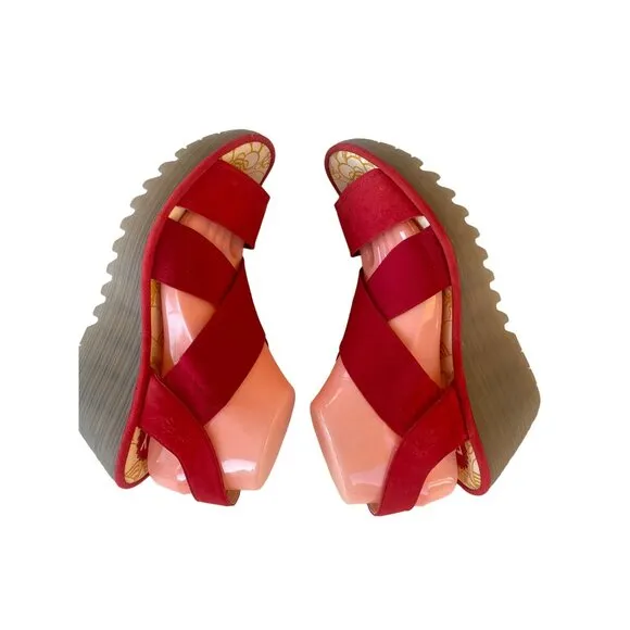 Fly London Yaji Womens Wedge Heel Sandals Women's 41 Worn Once~