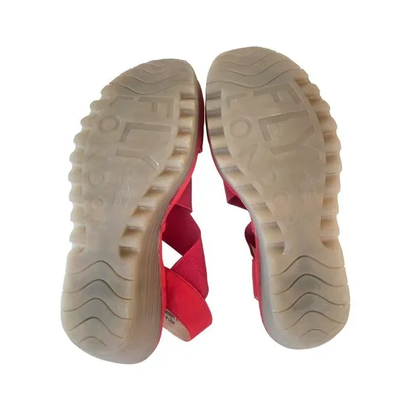 Fly London Yaji Womens Wedge Heel Sandals Women's 41 Worn Once~