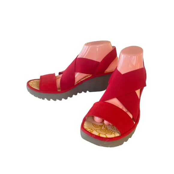 Fly London Yaji Womens Wedge Heel Sandals Women's 41 Worn Once~