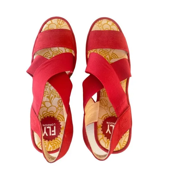 Fly London Yaji Womens Wedge Heel Sandals Women's 41 Worn Once~