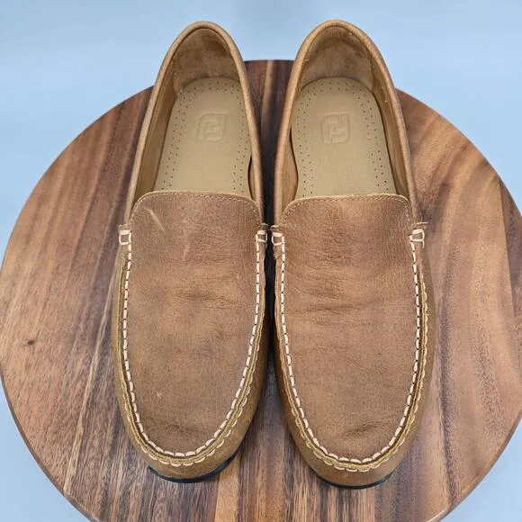 Footjoy FJ Club Casual Loafers Men's 10.5 M Brown Leather Golf Spikeless Shoes