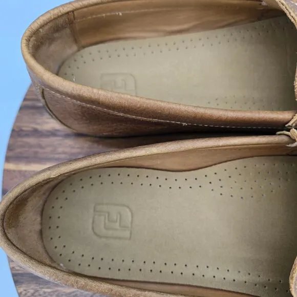Footjoy FJ Club Casual Loafers Men's 10.5 M Brown Leather Golf Spikeless Shoes