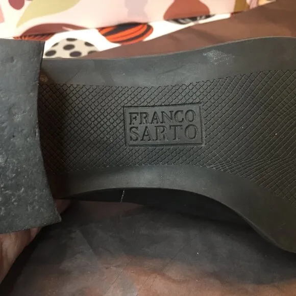 Franco Sarto Black Leather Loafers Size 8M
