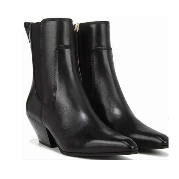 Franco Sarto Black Leather Pointed Toe Boots(Size 8.5M)