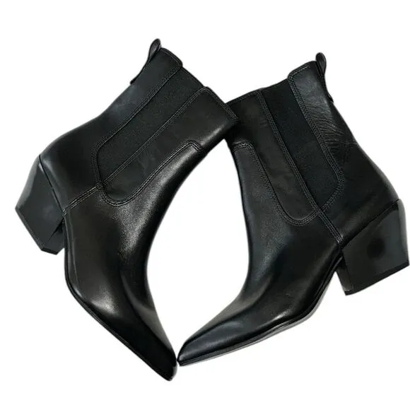 Franco Sarto Black Leather Pointed Toe Boots(Size 8.5M)