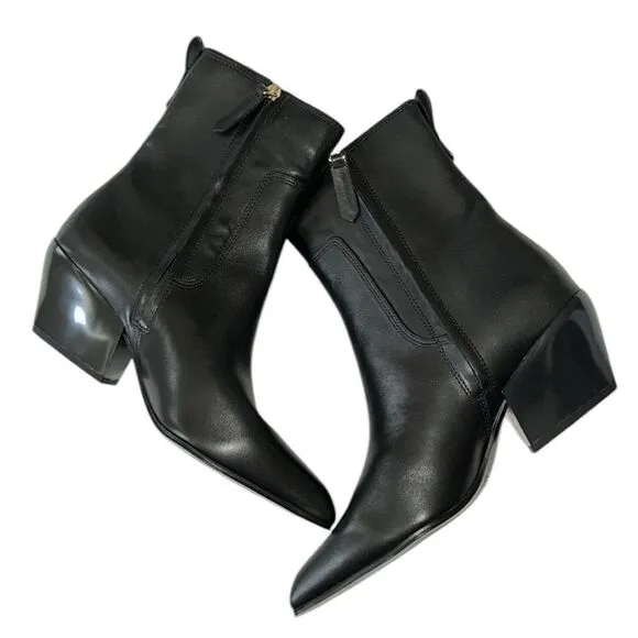 Franco Sarto Black Leather Pointed Toe Boots(Size 8.5M)