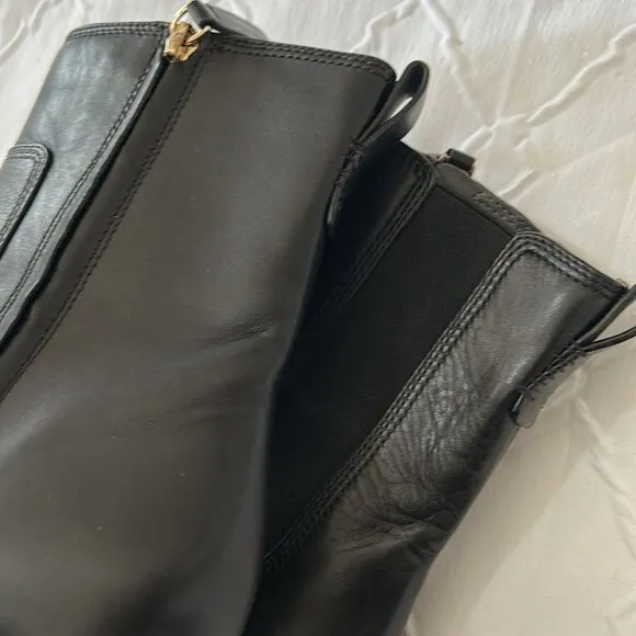 Franco Sarto Black Leather Pointed Toe Boots(Size 8.5M)