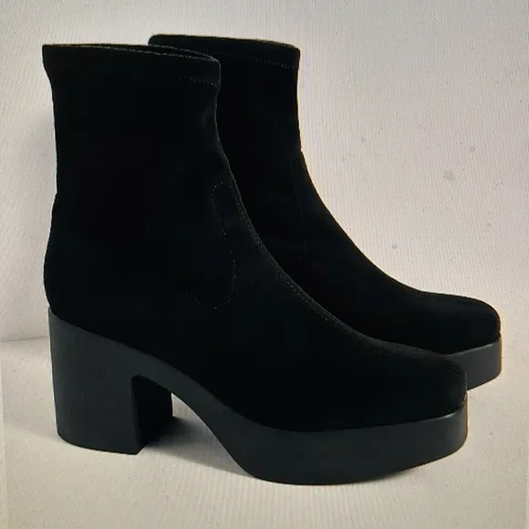 Free People Marlowe Classic Vegan Leather Platform Boots Empire 40 (10) NEW