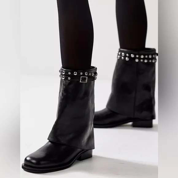 free people scorpio studded foldover boots