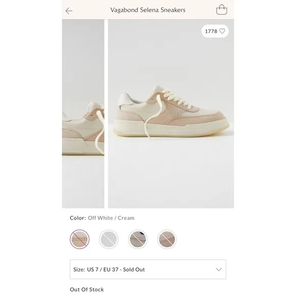 Free People Vagabond Selena Sneakers size 37