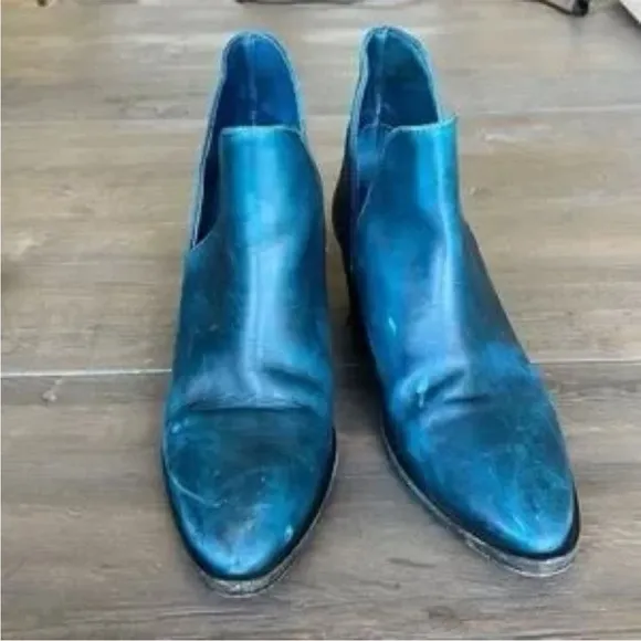 Free People Blue Charm Double V Ankle Boots US 6.5